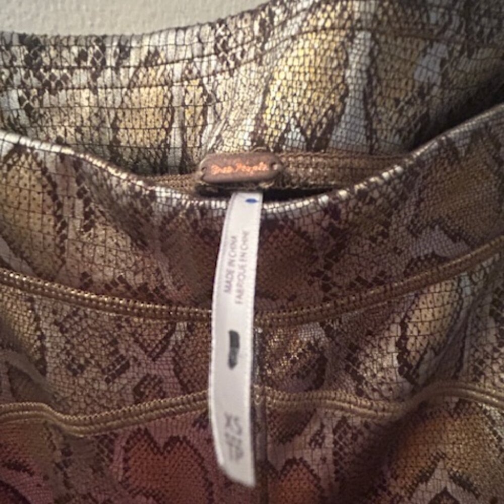 Free People "Rio" Metallic Gold Python Elastic Wa… - image 2